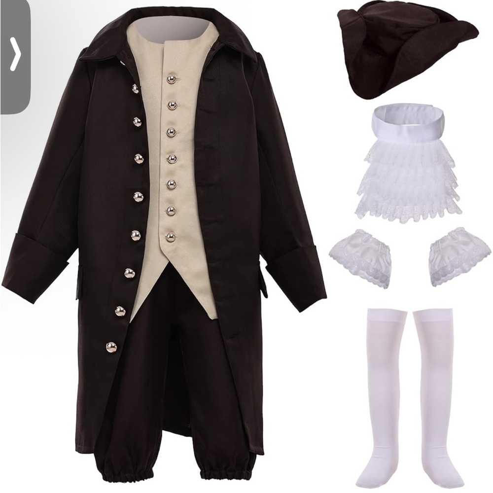 Classic Colonial Benjamin Franklin Kids Halloween Costume - Black and White